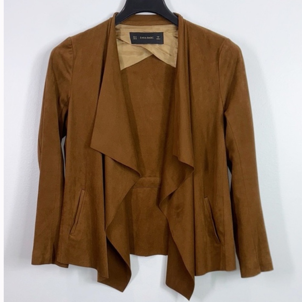 Zara Women's Tan Waterfall Blazer